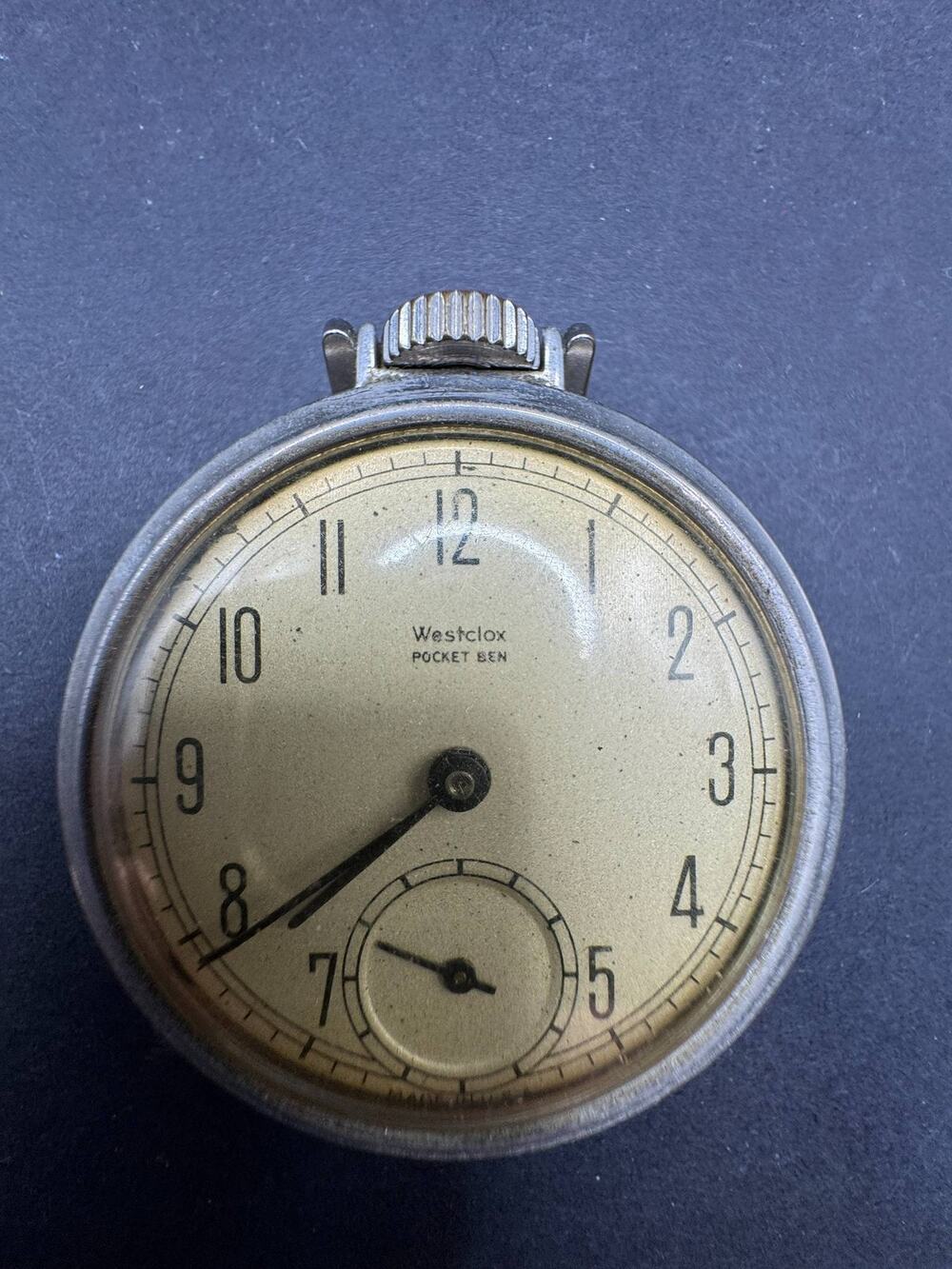 Vintage Westclox Pocket Ben Mechanical Pocket Watch Antique Manual Wind